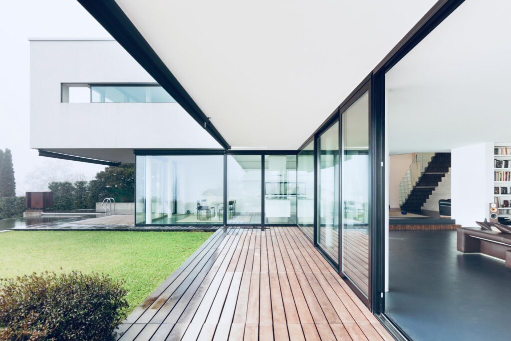 View of modern building focusing on lines