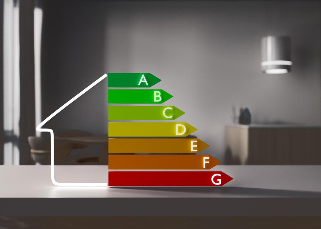 Energy,Efficiency,Rating,Chart,And,Home,Interior.,Ecological,And,Bio